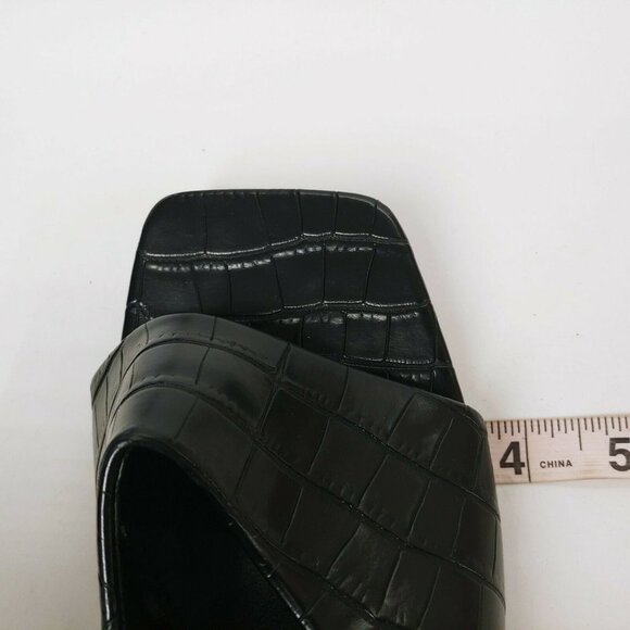 Camssoo Womens Black Alligator Slide Thong Sandal Block High Heel EUR 41‎ - Picture 7 of 10